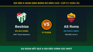 Dự đoán kết quả trận Besiktas và AS Roma ngày 07/10/2026