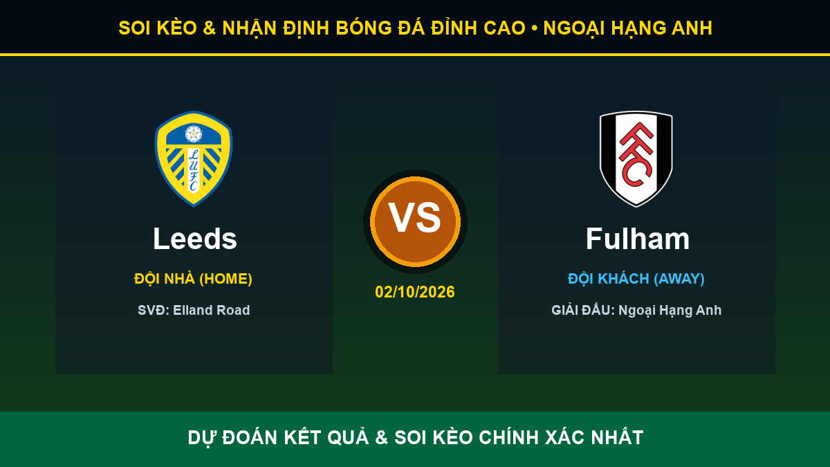 dự đoán kết quả trận Leeds và Fulham - Banner đối đầu Leeds vs Fulham
