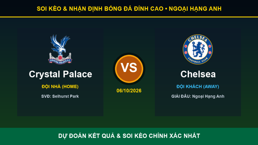 nhận định phân tích trận Crystal Palace và Chelsea - Banner đối đầu Crystal Palace vs Chelsea
