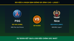 Nhận định phân tích trận PSG và Nice ngày 08/10/2026